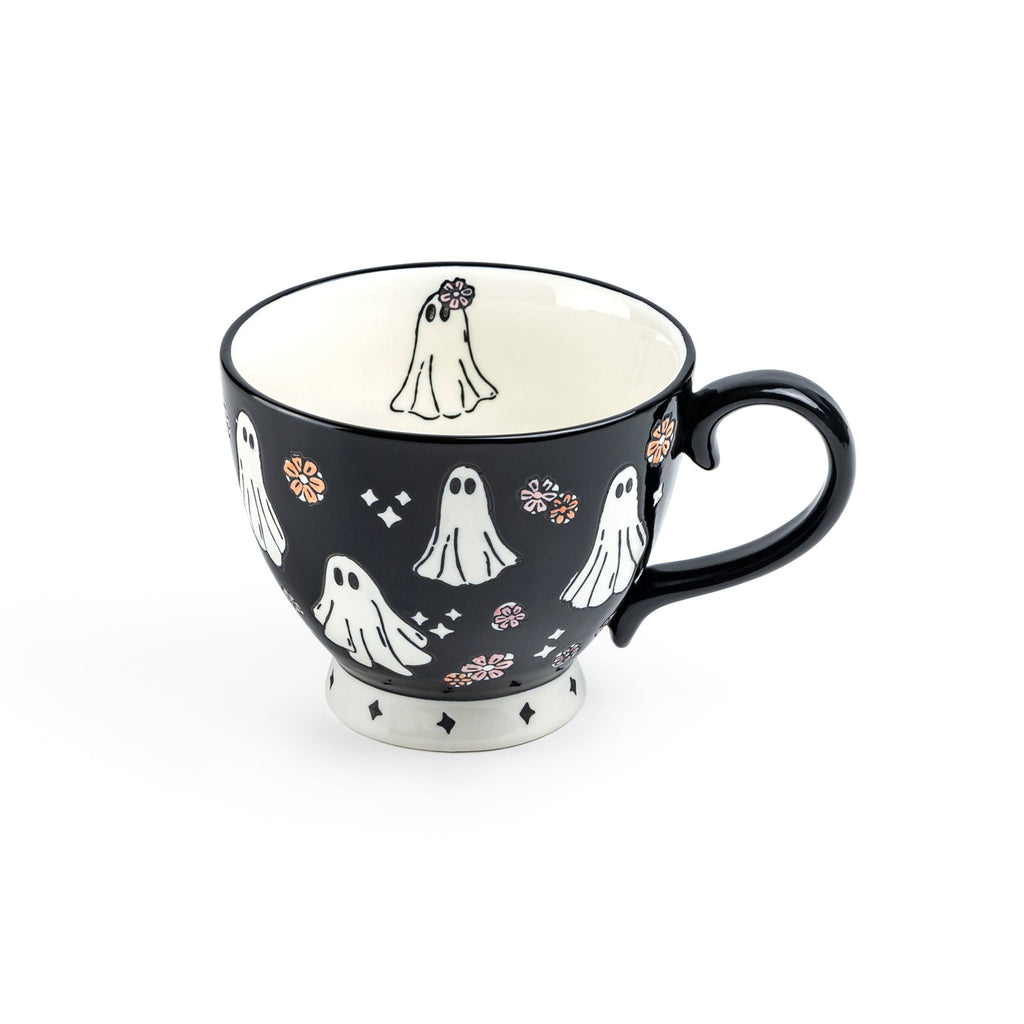 Spooky Ghosts Black Latte Mug - CLEARANCE