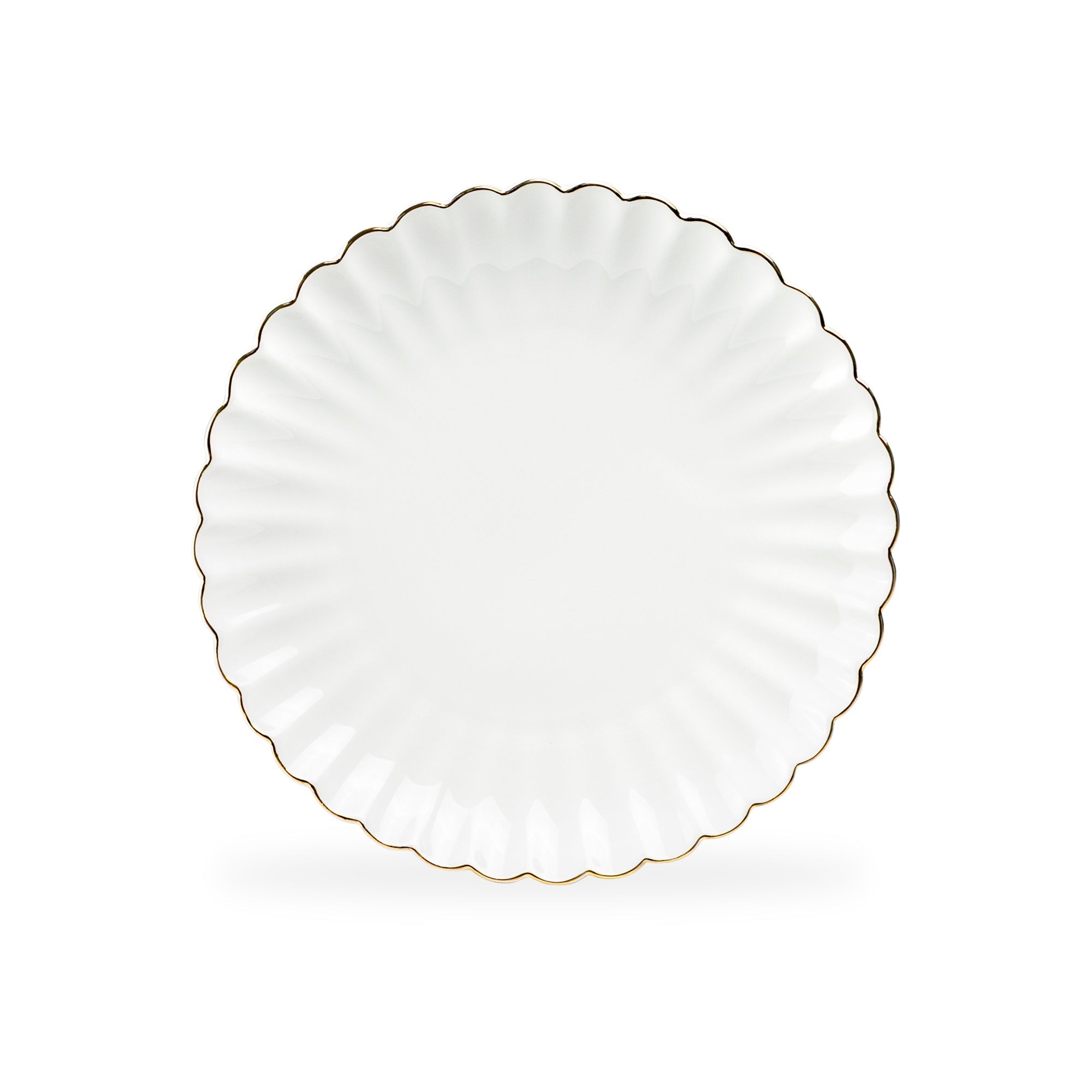 White Gold Shell Fine Porcelain Dessert/Dinner Plate