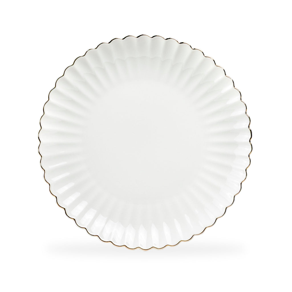 White Gold Shell Fine Porcelain Dessert/Dinner Plate