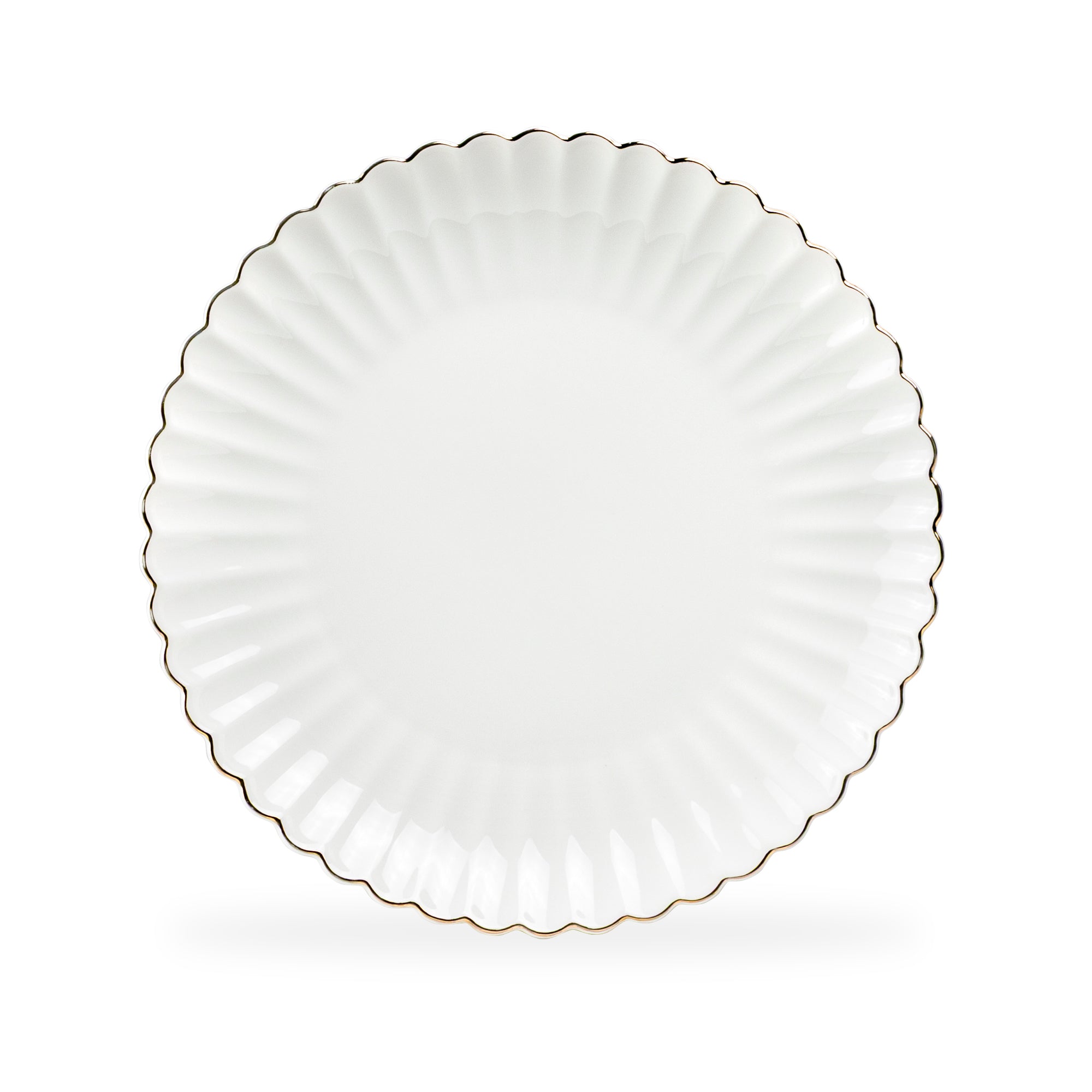 White Gold Shell Fine Porcelain Dessert/Dinner Plate