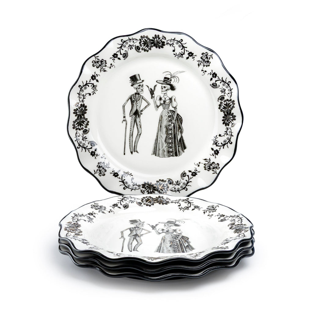 Halloween Victorian Skeletons Dessert/Dinner Plate