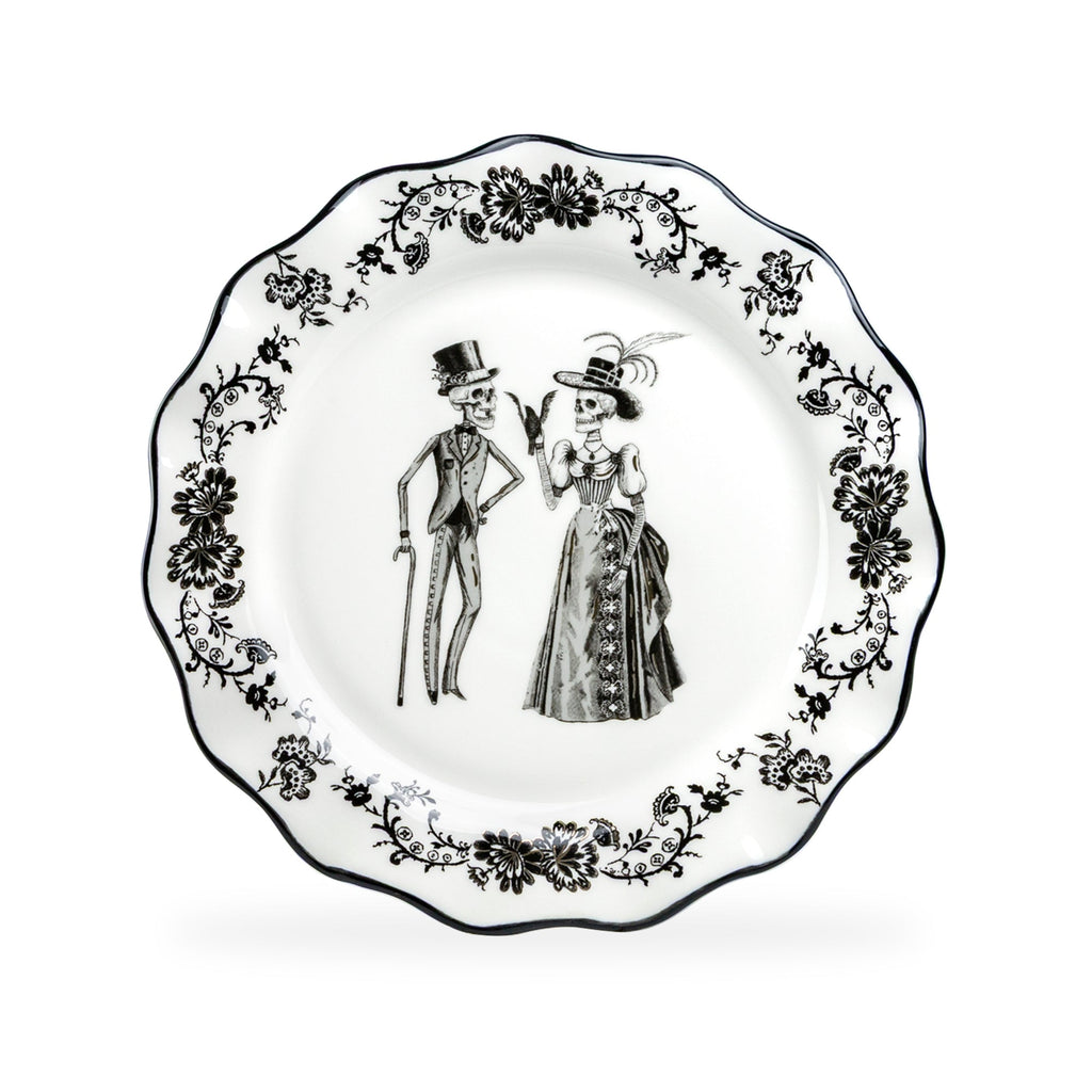 Halloween Victorian Skeletons Dessert/Dinner Plate