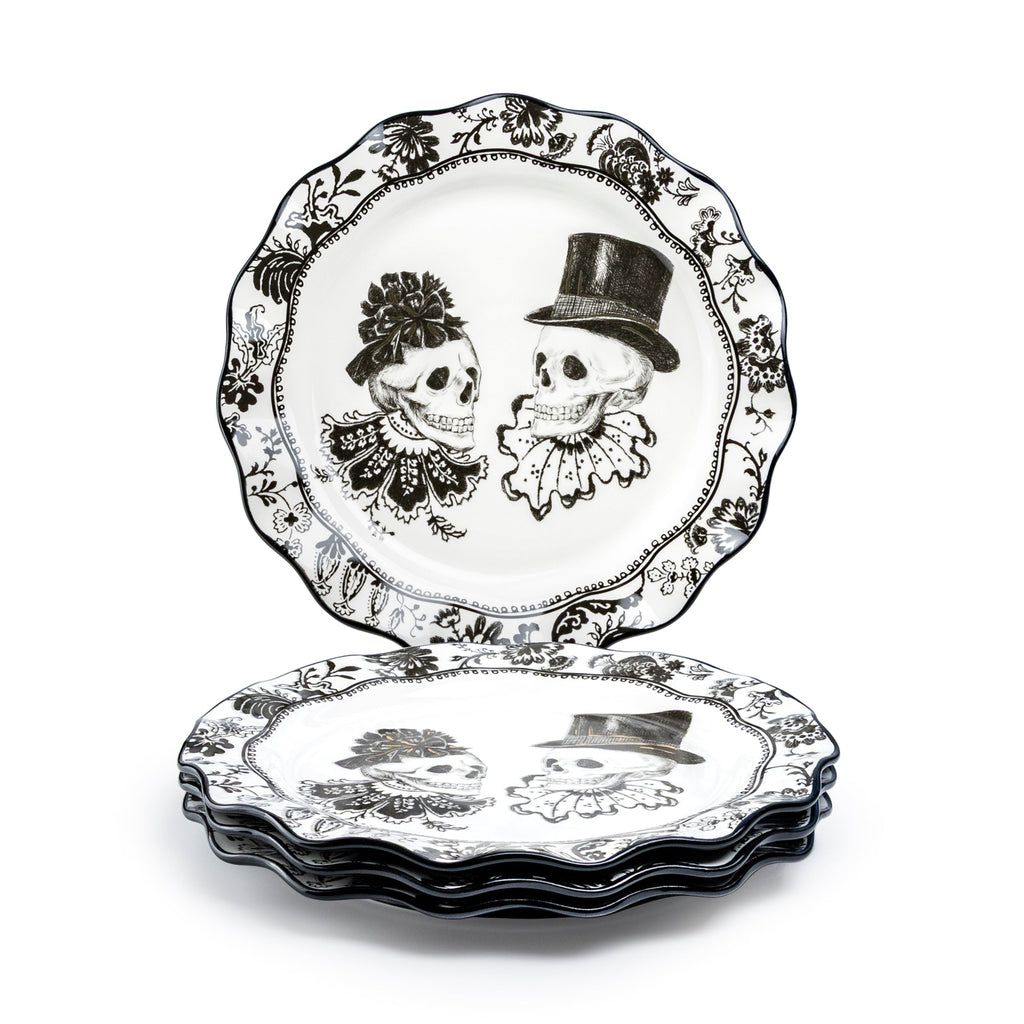 Halloween Victorian Skulls Dessert/Dinner Plate