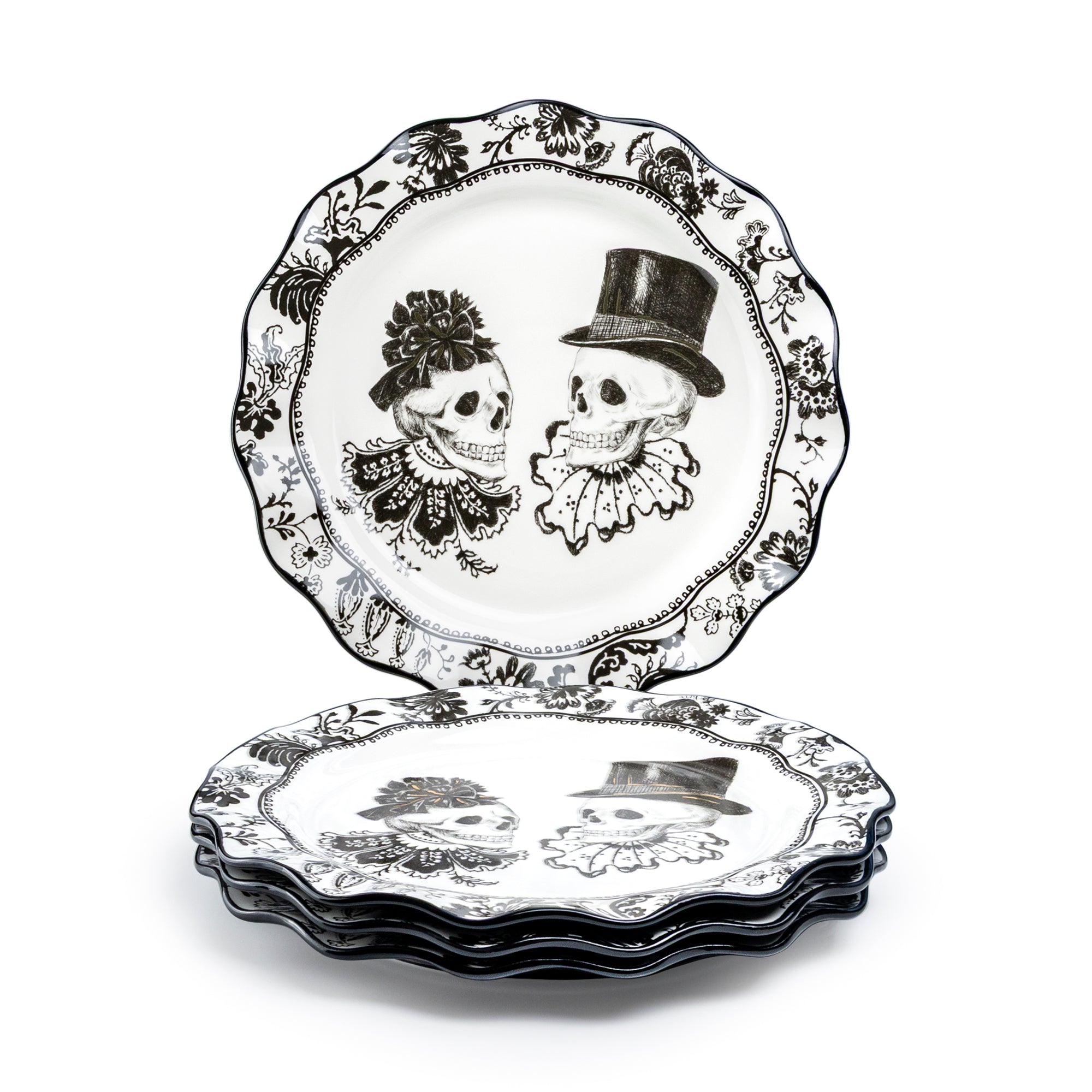 Halloween Victorian Skulls Dessert/Dinner Plate