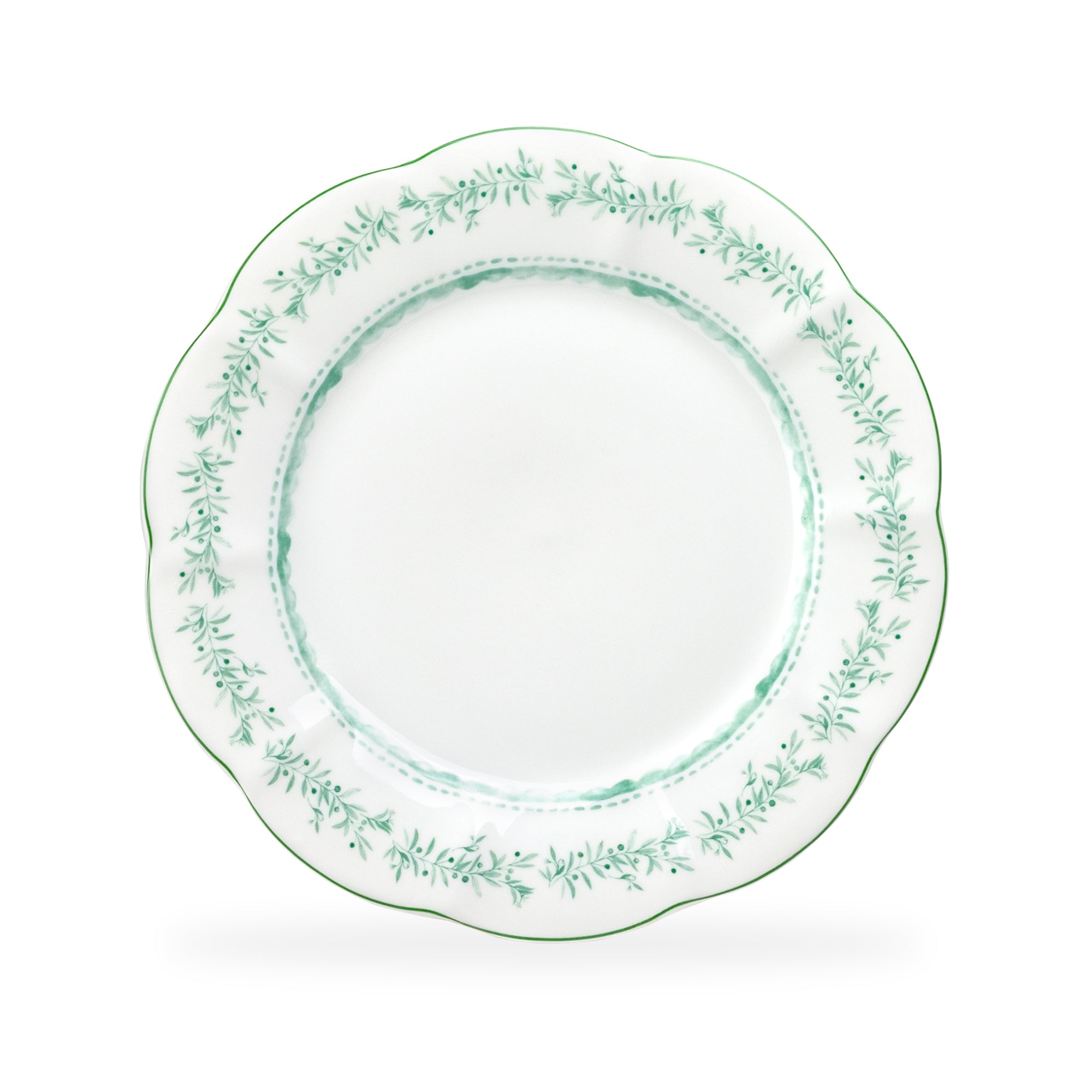 Festive Pup and Tree Fine Porcelain Dessert/Dinner Plate