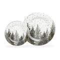 Grey and Gold Winter Forest Fine Porcelain Dessert/Dinner Plate