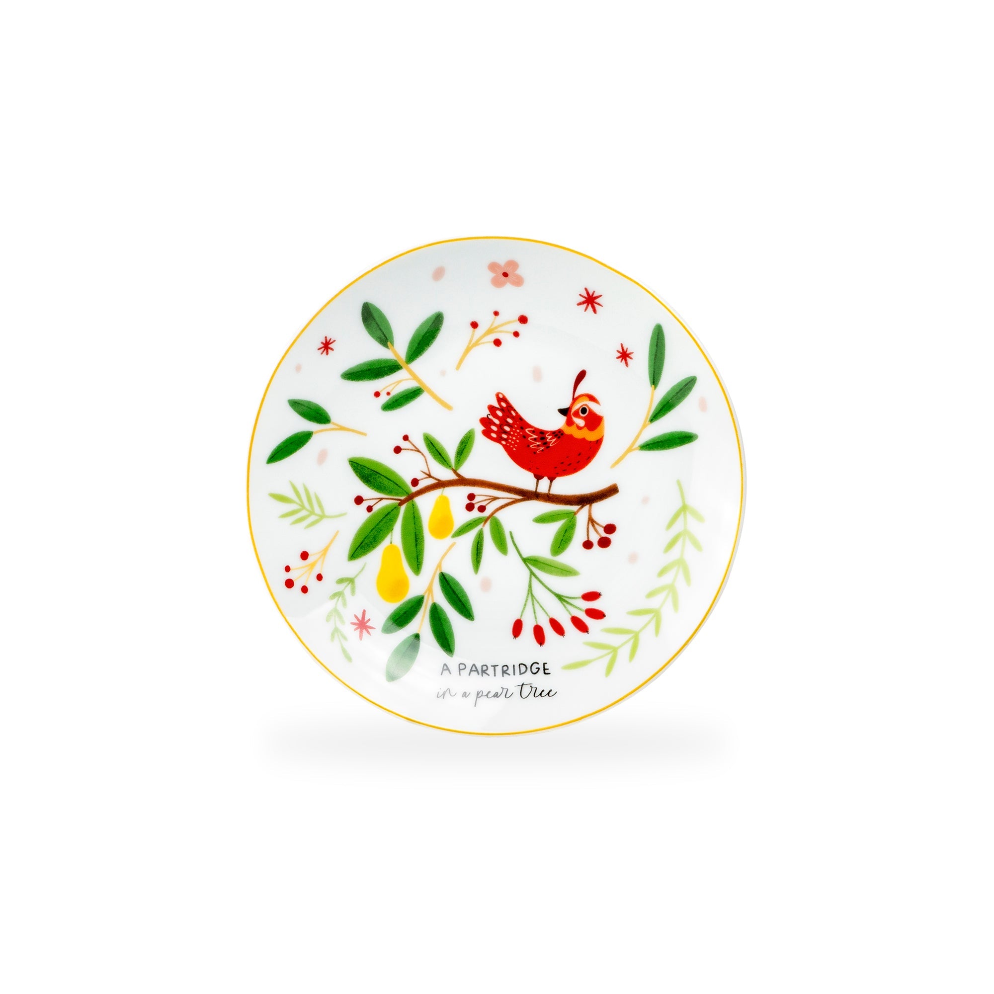 12 Days of Christmas Fine Porcelain Appetizer Plate Set - Gift Box Version