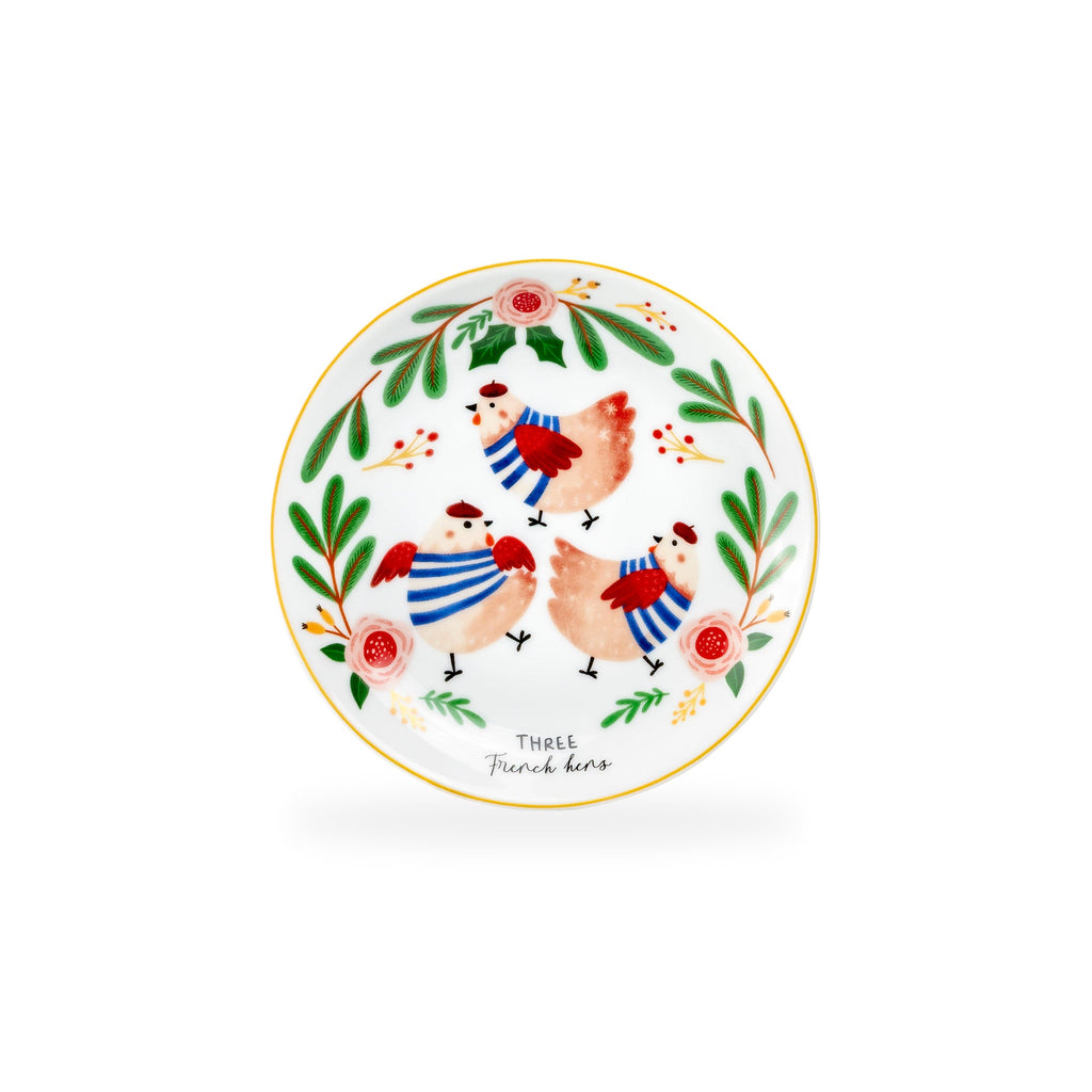 12 Days of Christmas Fine Porcelain Appetizer Plate Set - Gift Box Version