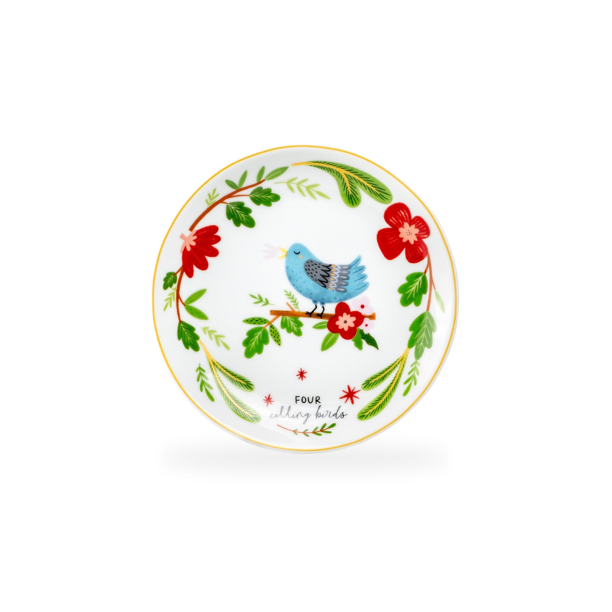 12 Days of Christmas Fine Porcelain Appetizer Plate Set - Gift Box Version