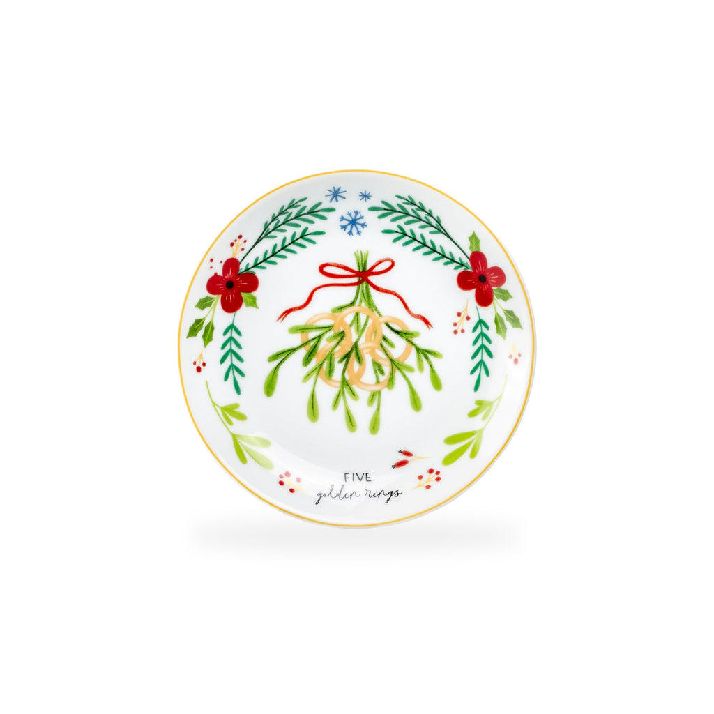 12 Days of Christmas Fine Porcelain Appetizer Plate Set - Gift Box Version