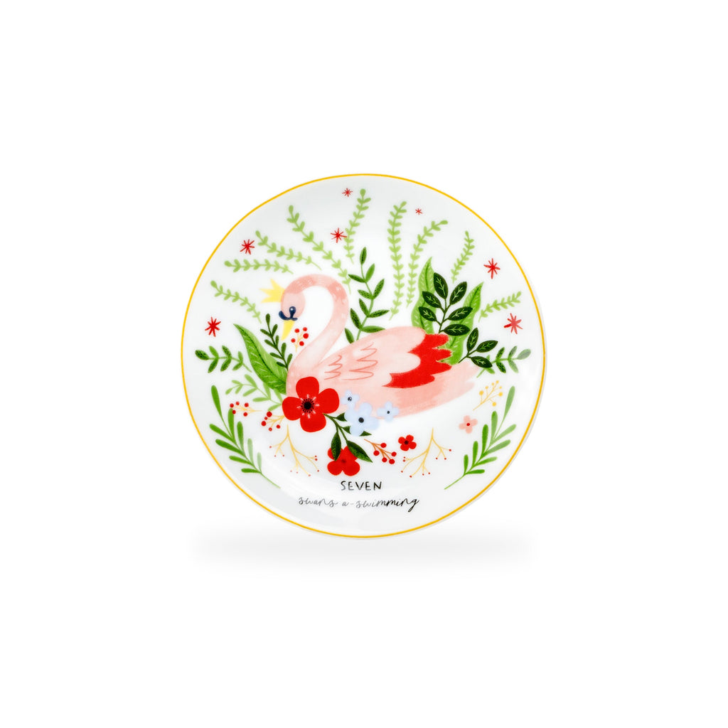 12 Days of Christmas Fine Porcelain Appetizer Plate Set - Gift Box Version