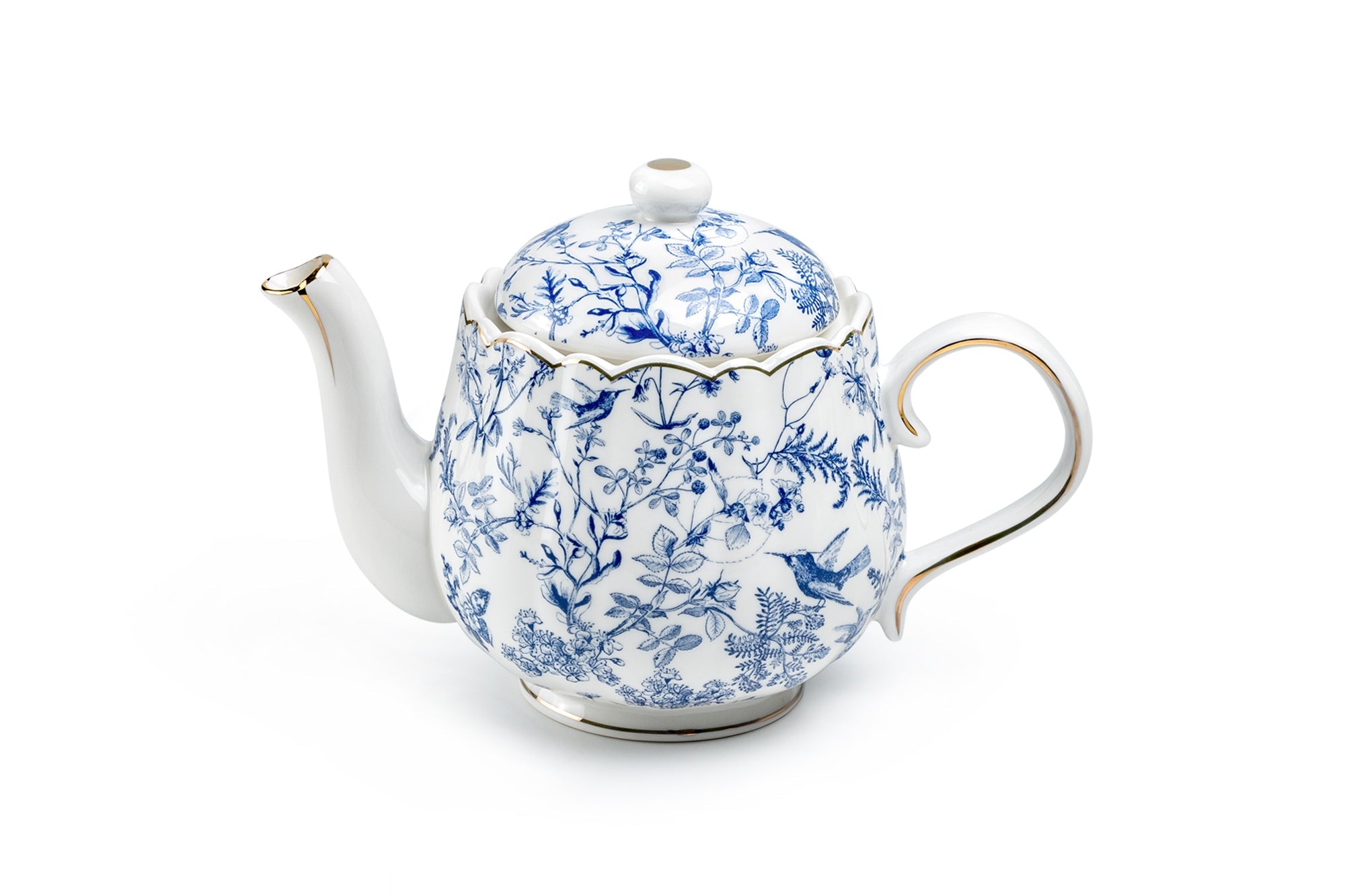 Blue Bird Toile Fine Porcelain Teapot