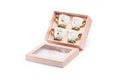 Golden Spirits Fine Porcelain 2oz Demitasse Cup Set with Pink Gift Box
