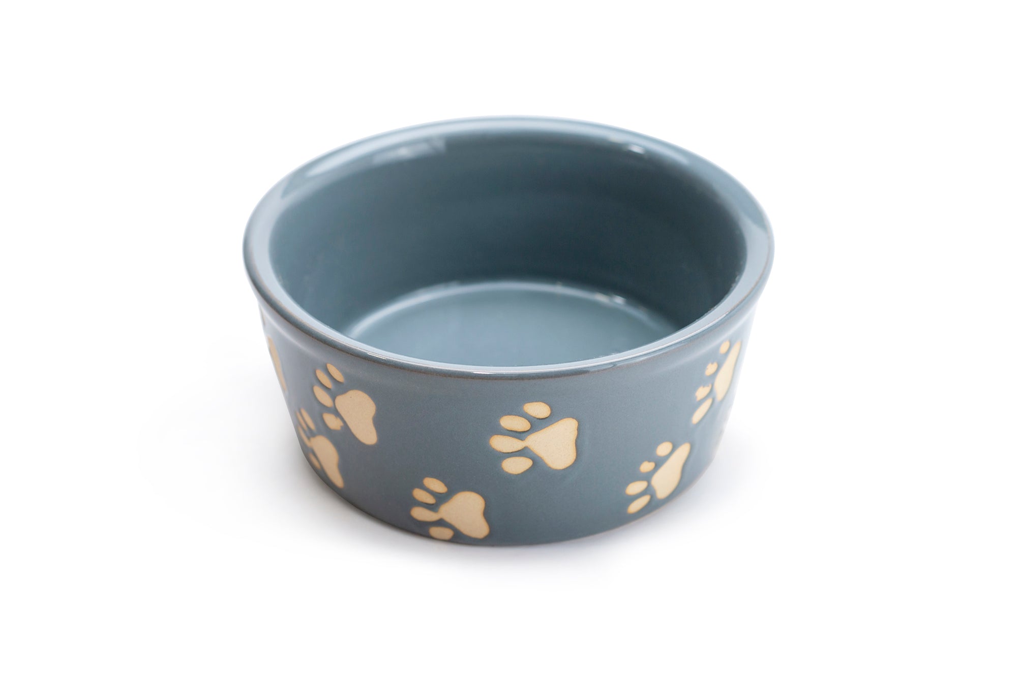 4.75" Paw Print Ceramic Pet Bowl