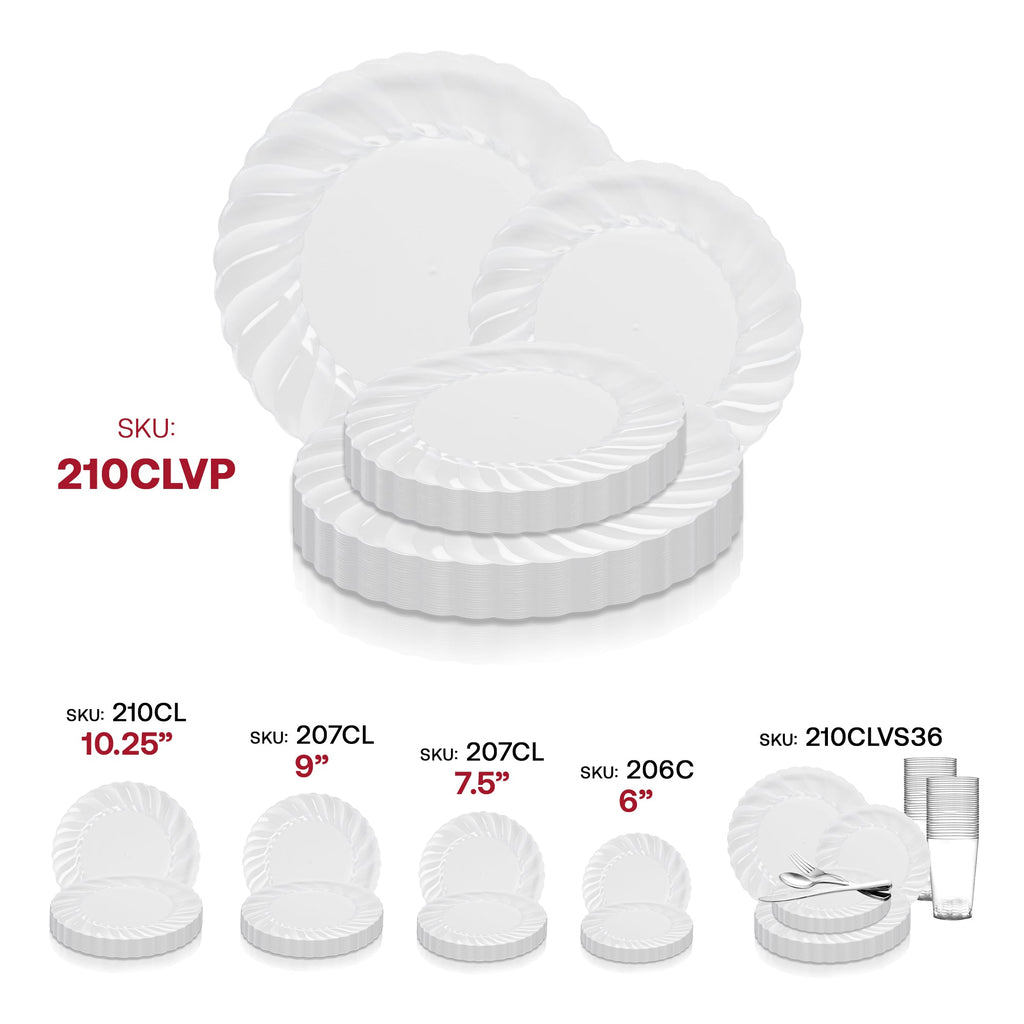 Clear Flair Plastic Dinnerware Value Set