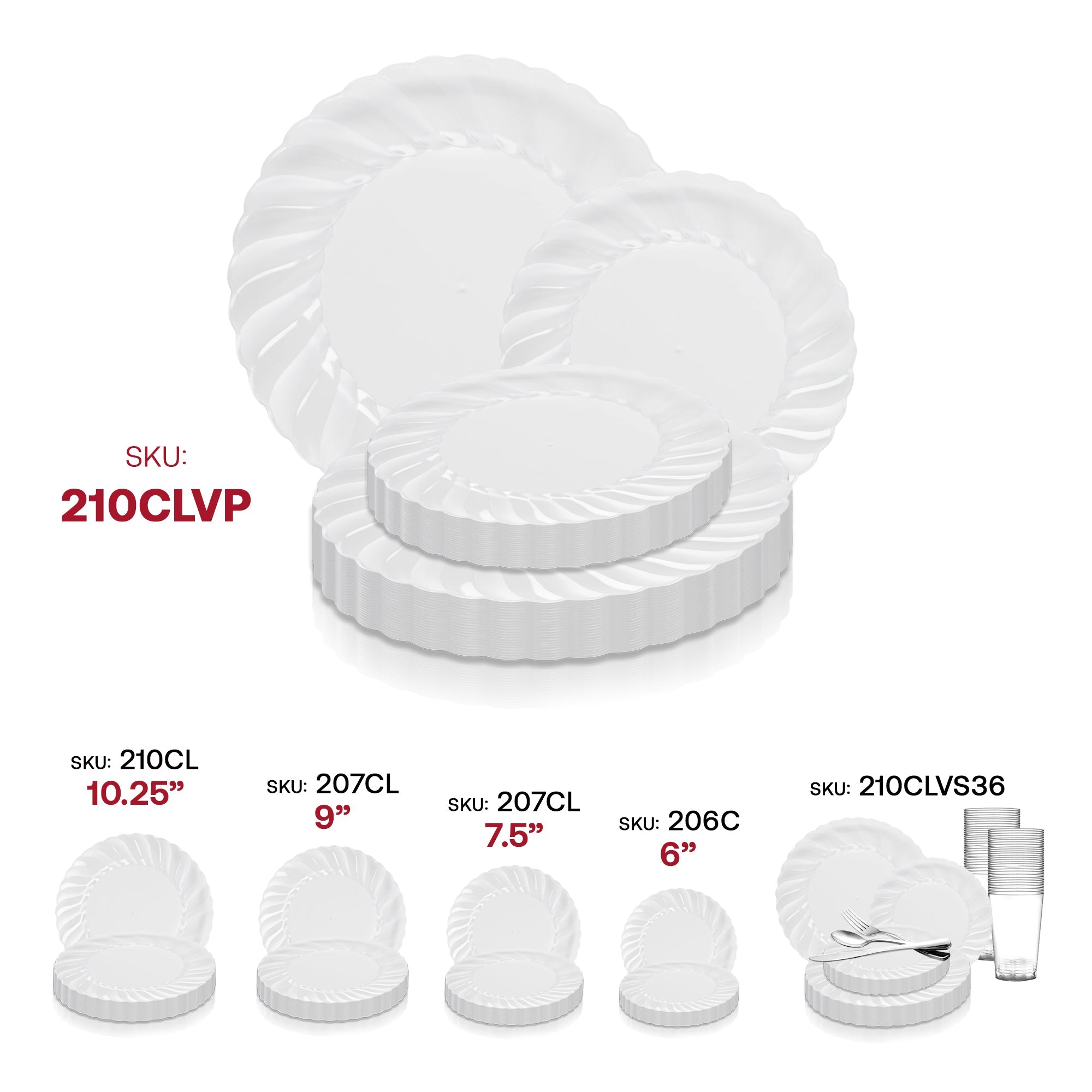 Clear Flair Plastic Dinnerware Value Set