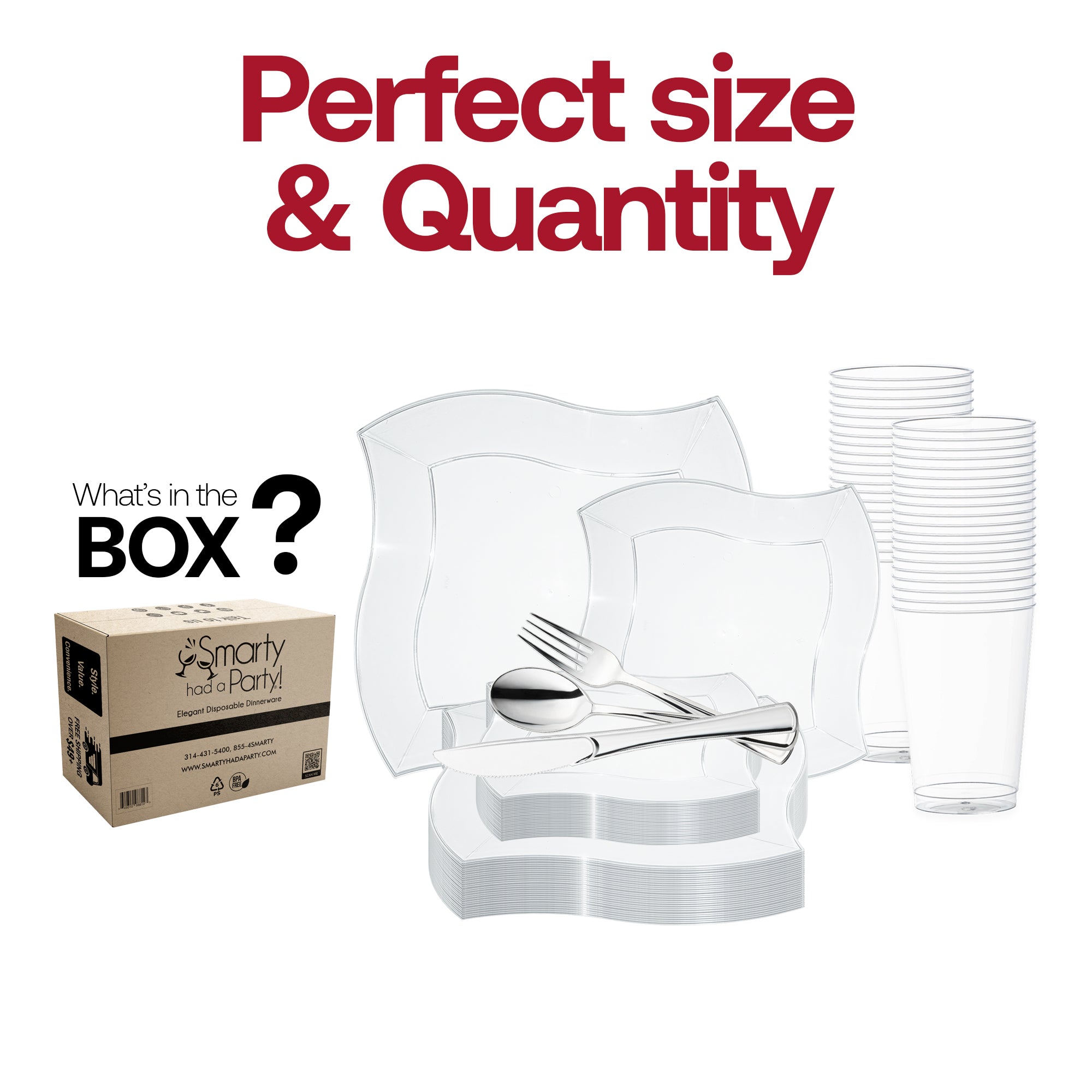 Clear Wave Plastic Wedding Value Set