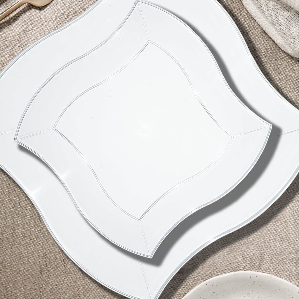 Clear Wave Plastic Dinnerware Value Set
