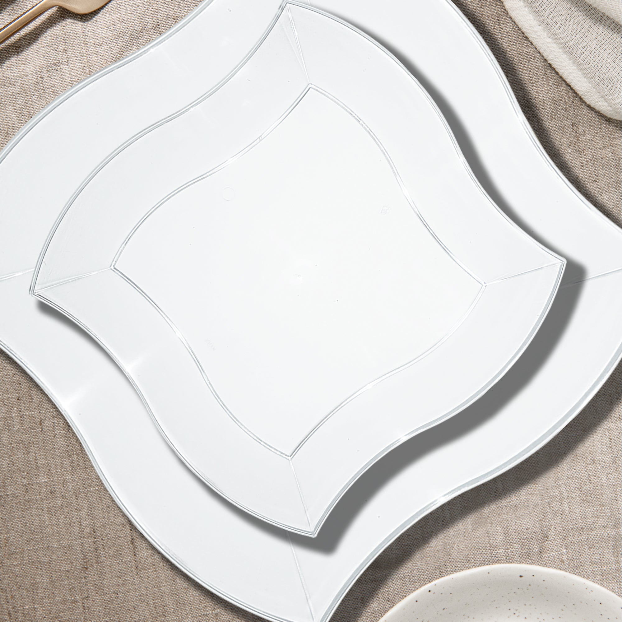 Clear Wave Plastic Dinnerware Value Set