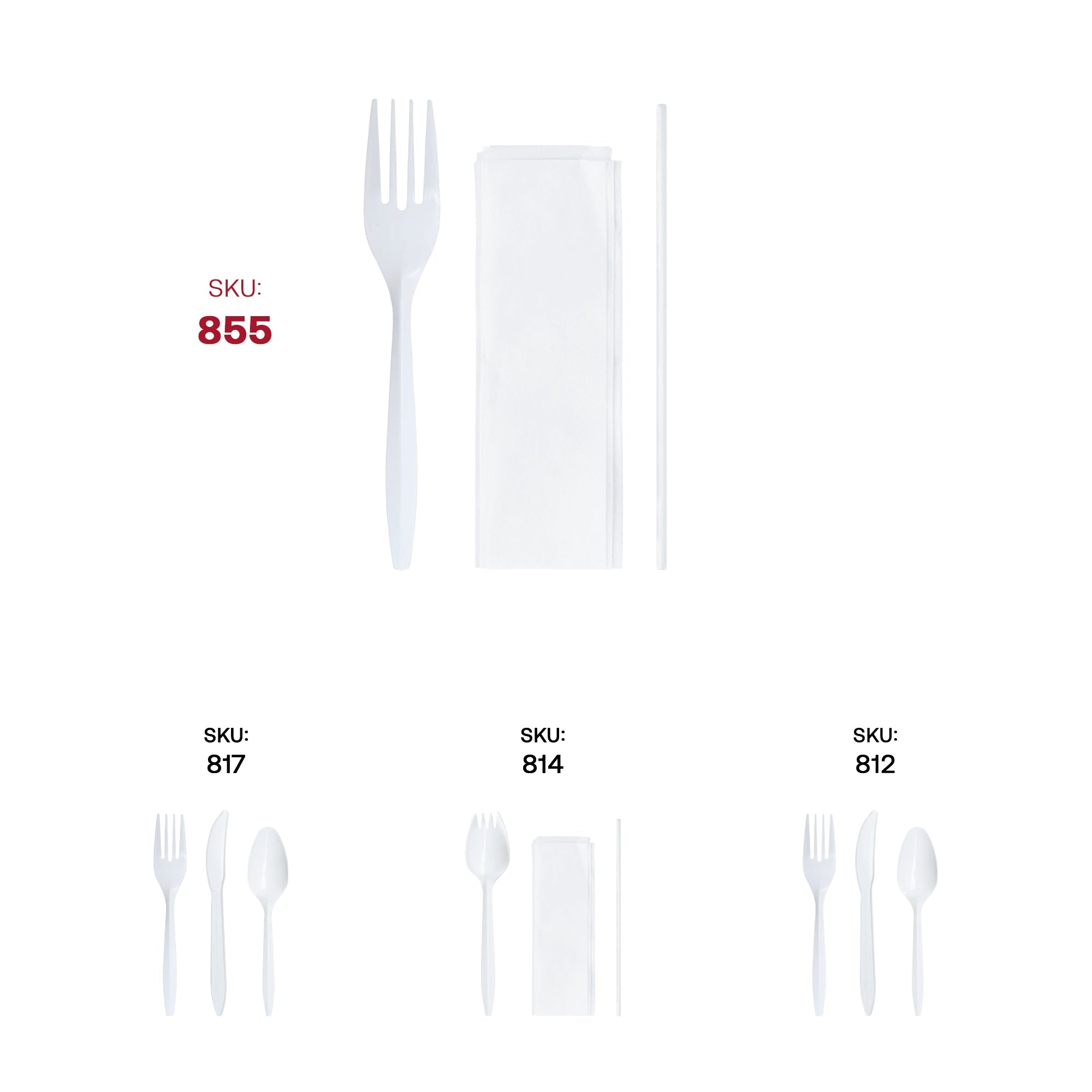 MW Cutlery Kit - Fork, Milk Straw and Napkin