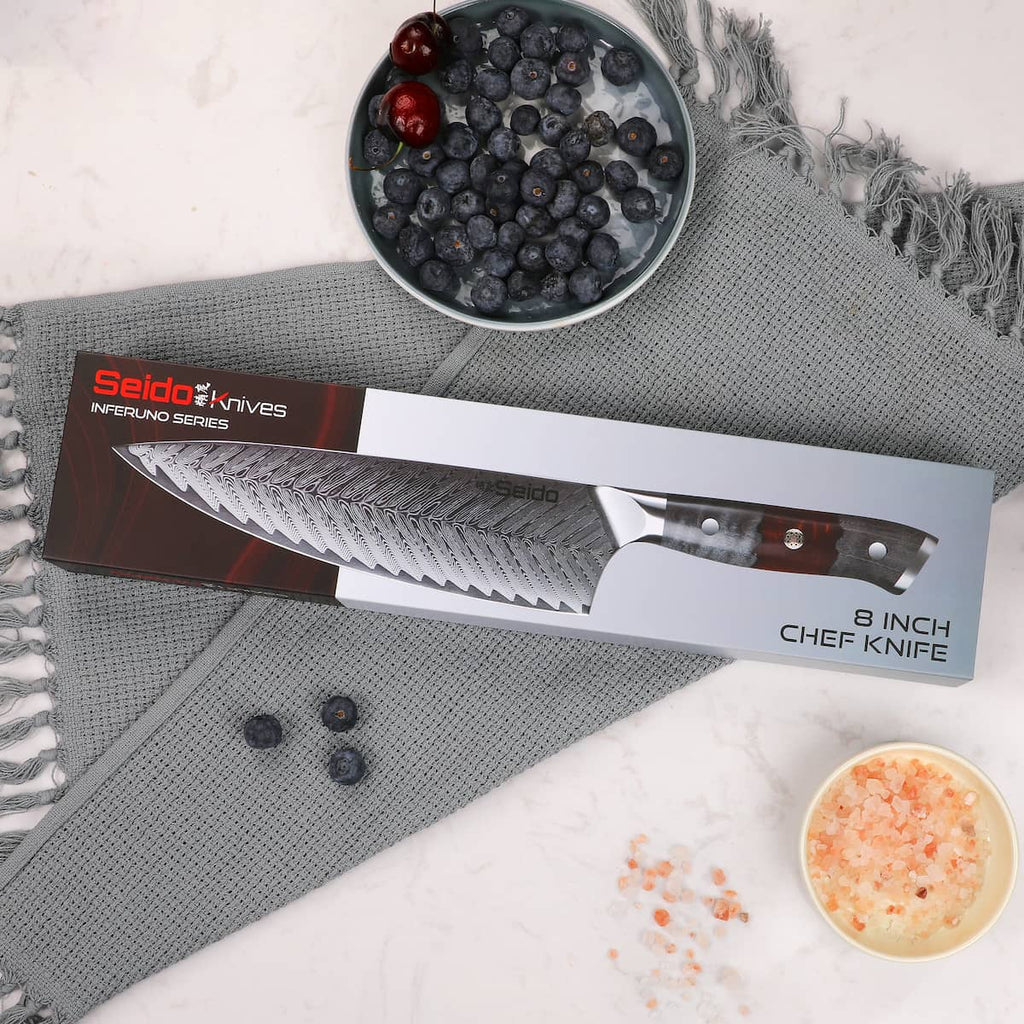 Inferuno Gyuto AUS 10 Steel Damascus Chef Knife