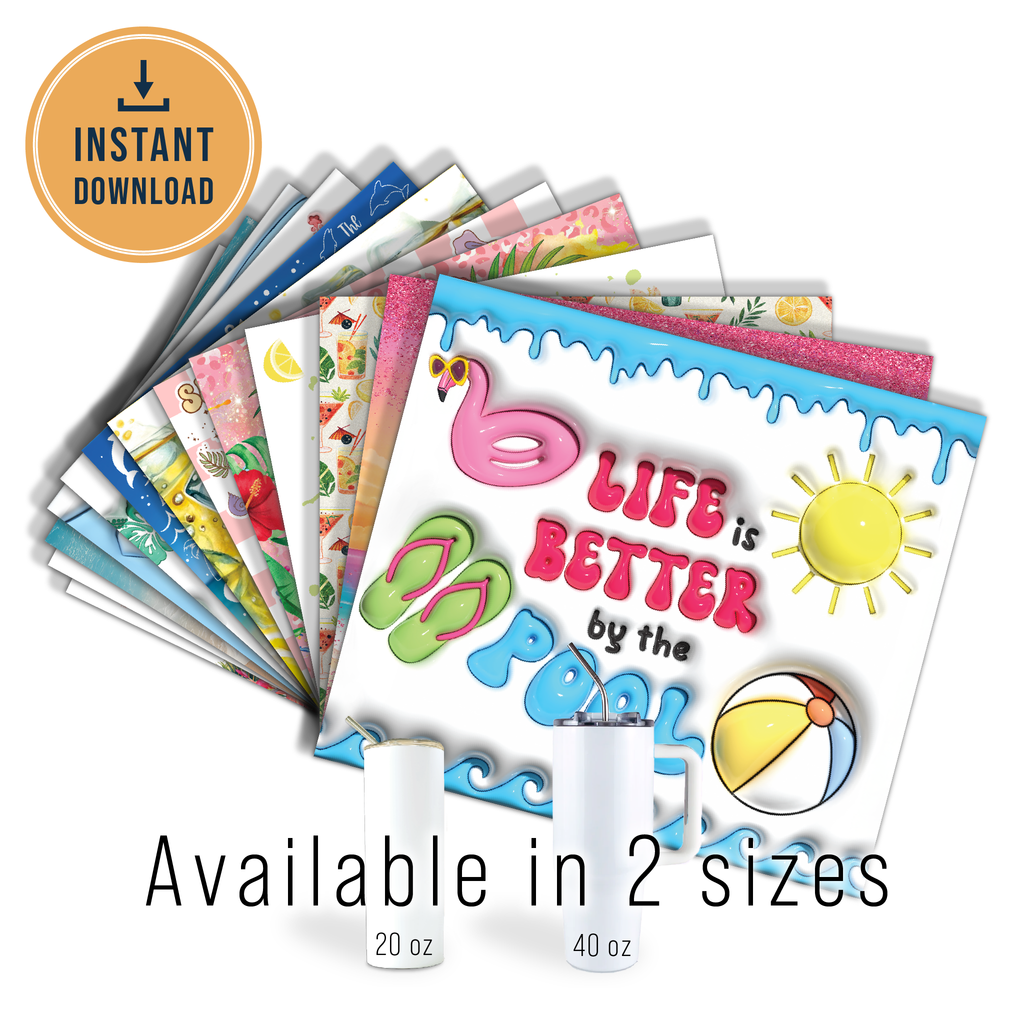 Digital Sublimation Designs - Summer Tumbler Wraps