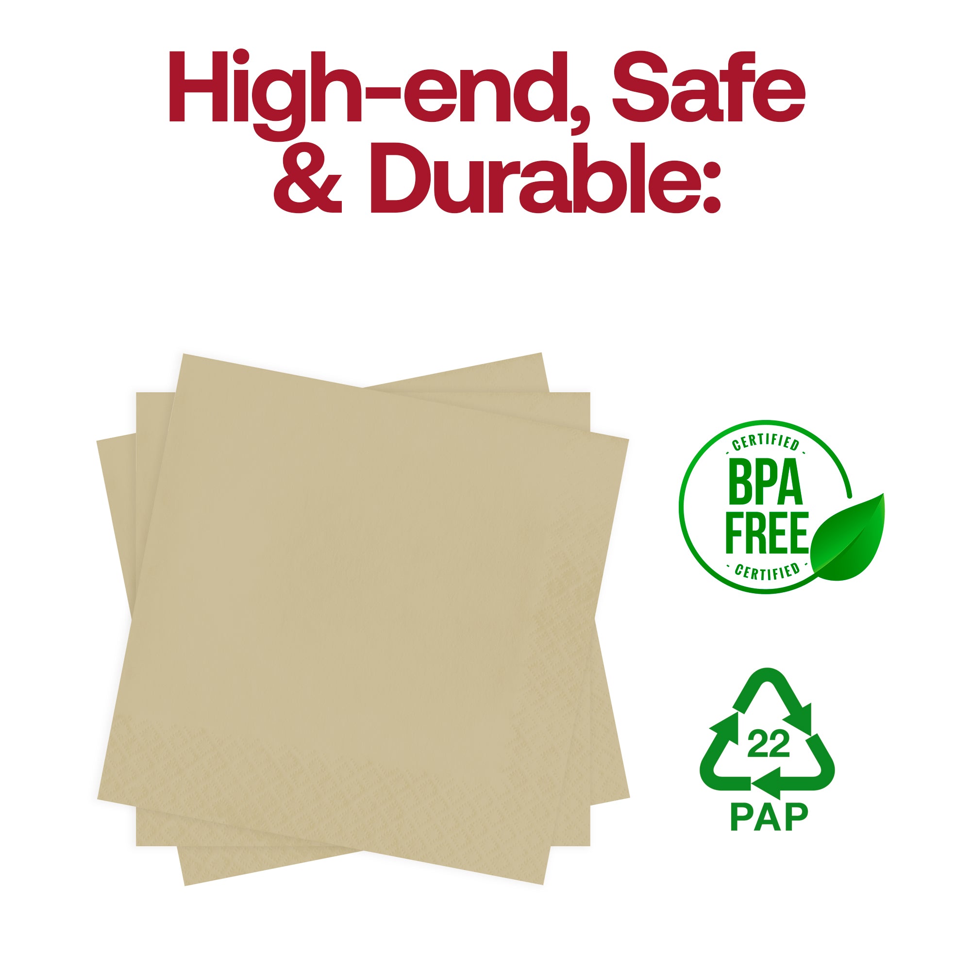 Ivory Paper Beverage/Cocktail Napkins