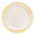 Ivory with Gold Harmony Rim Plastic Appetizer/Salad Plates (7.5")