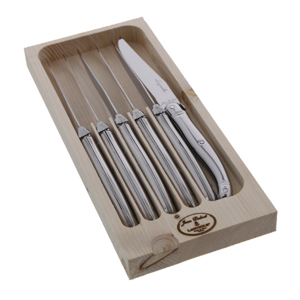 Laguiole Steak Knives (Set of 6) in Wood Tray