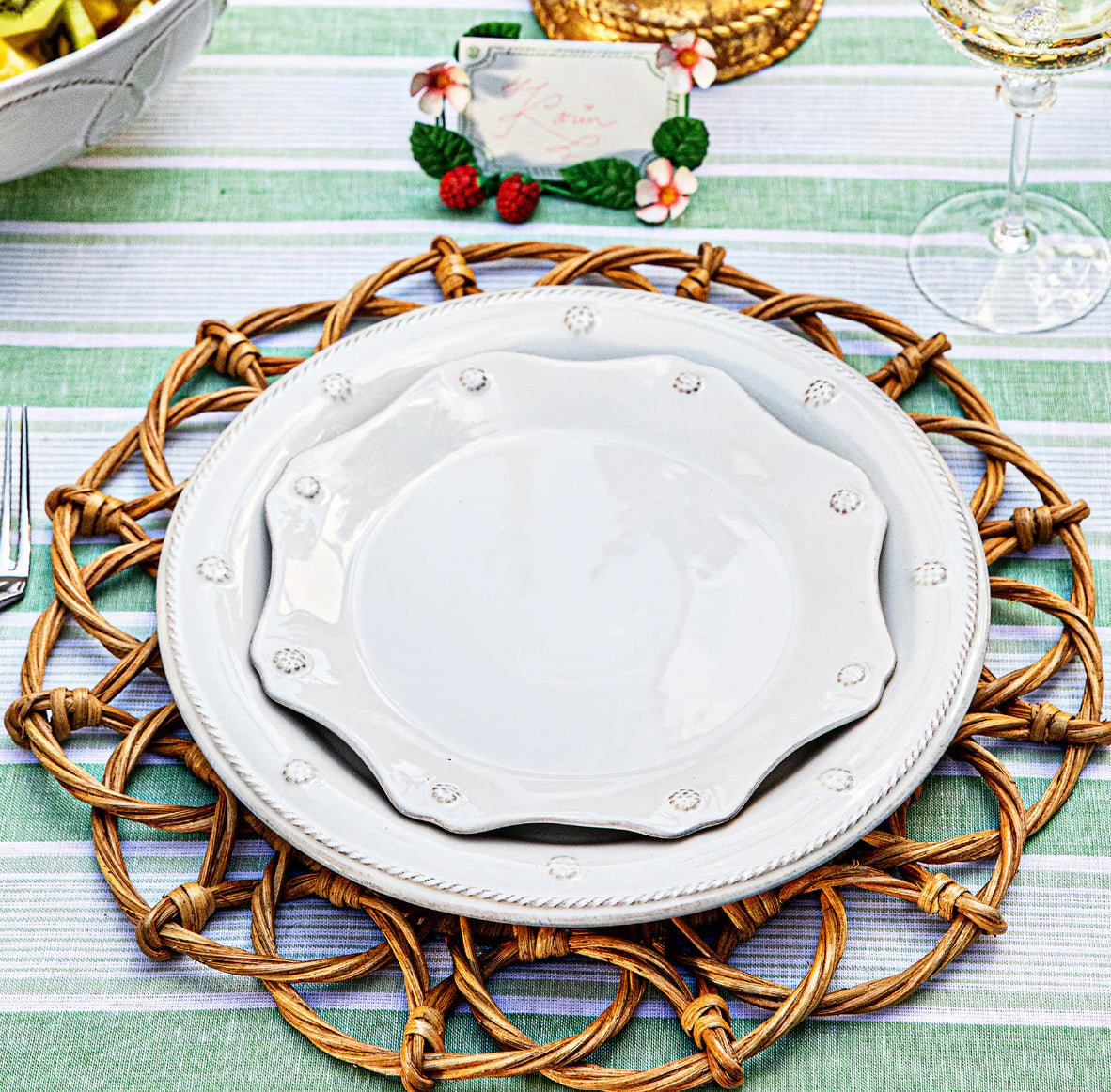 Juliska Berry & Thread Stoneware Dinner Plate - Whitewash