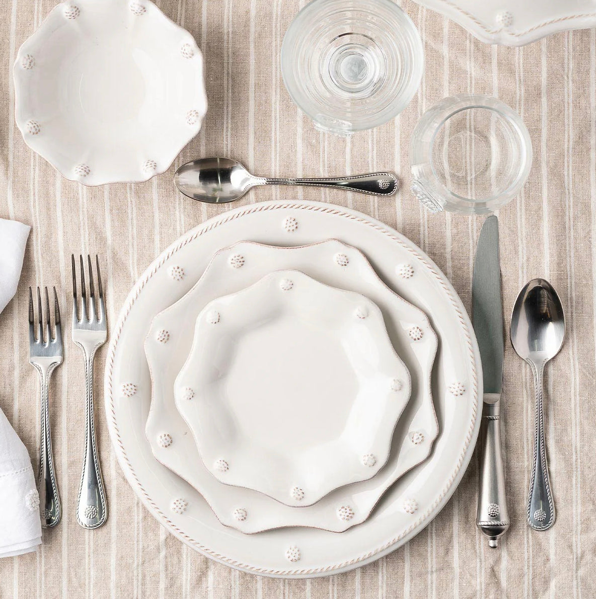 Juliska Berry & Thread Stoneware Dinner Plate - Whitewash