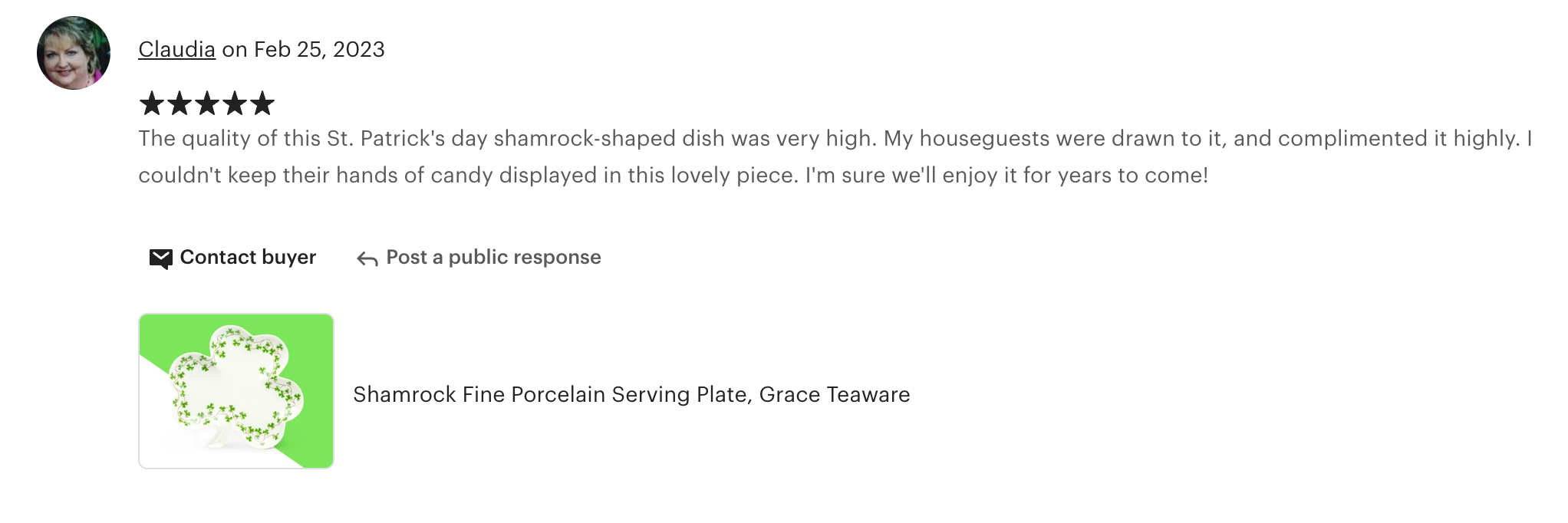 Shamrock Fine Porcelain Serving Plate