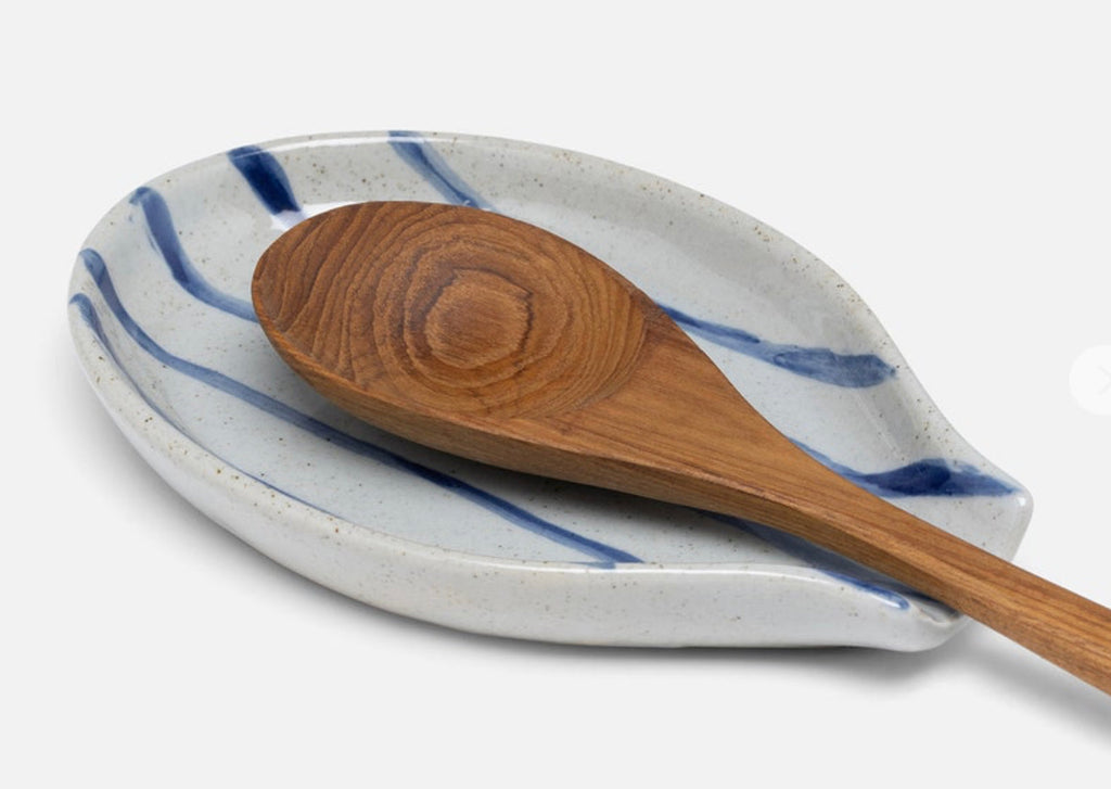 Jemma Blue/White Salt Glaze Stripes Spoon Rests