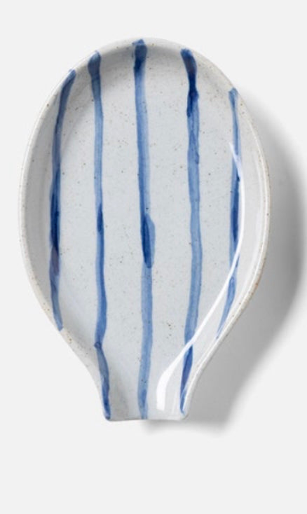 Jemma Blue/White Salt Glaze Stripes Spoon Rests