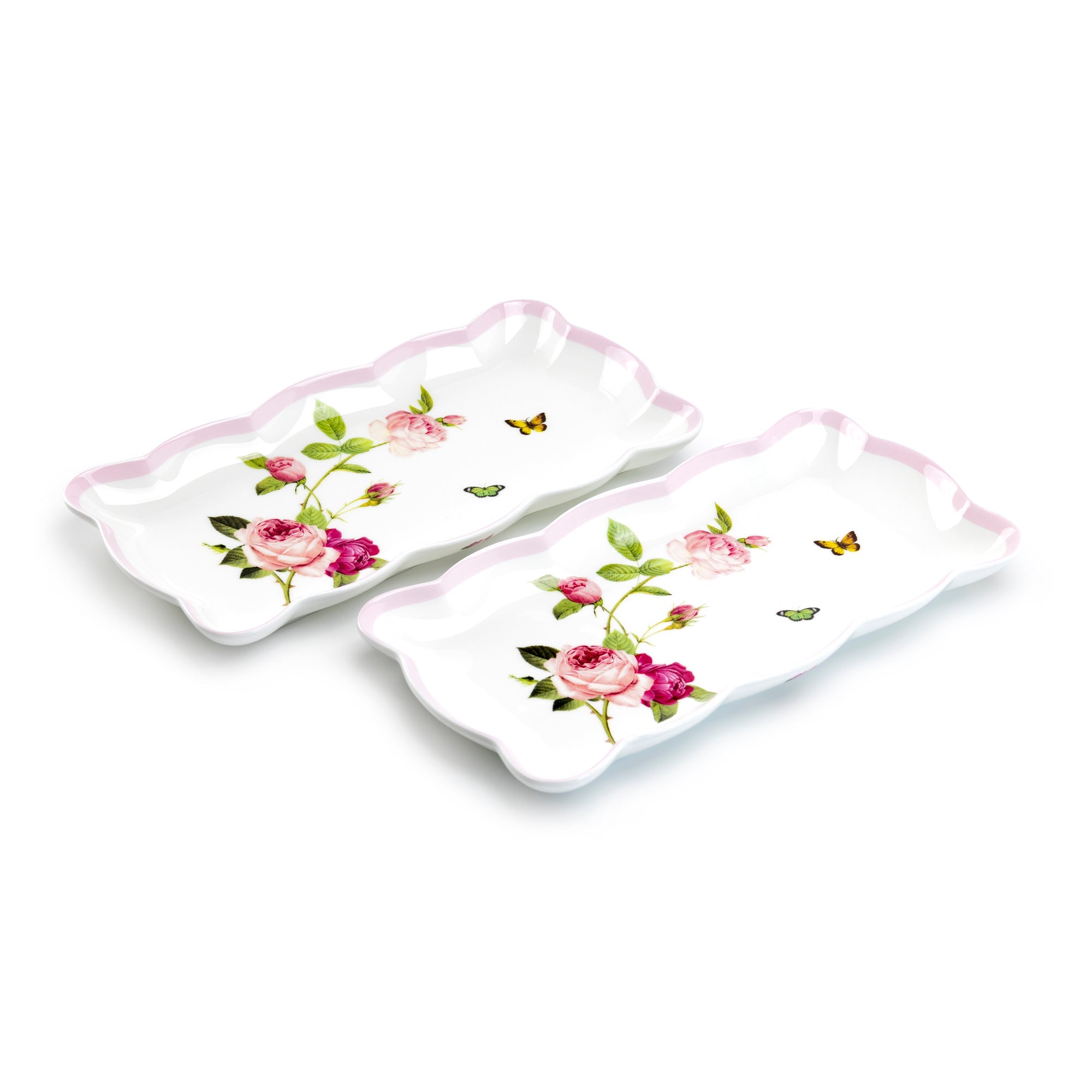 10.5" Kensington Pink Rose Bone China Serving Tray