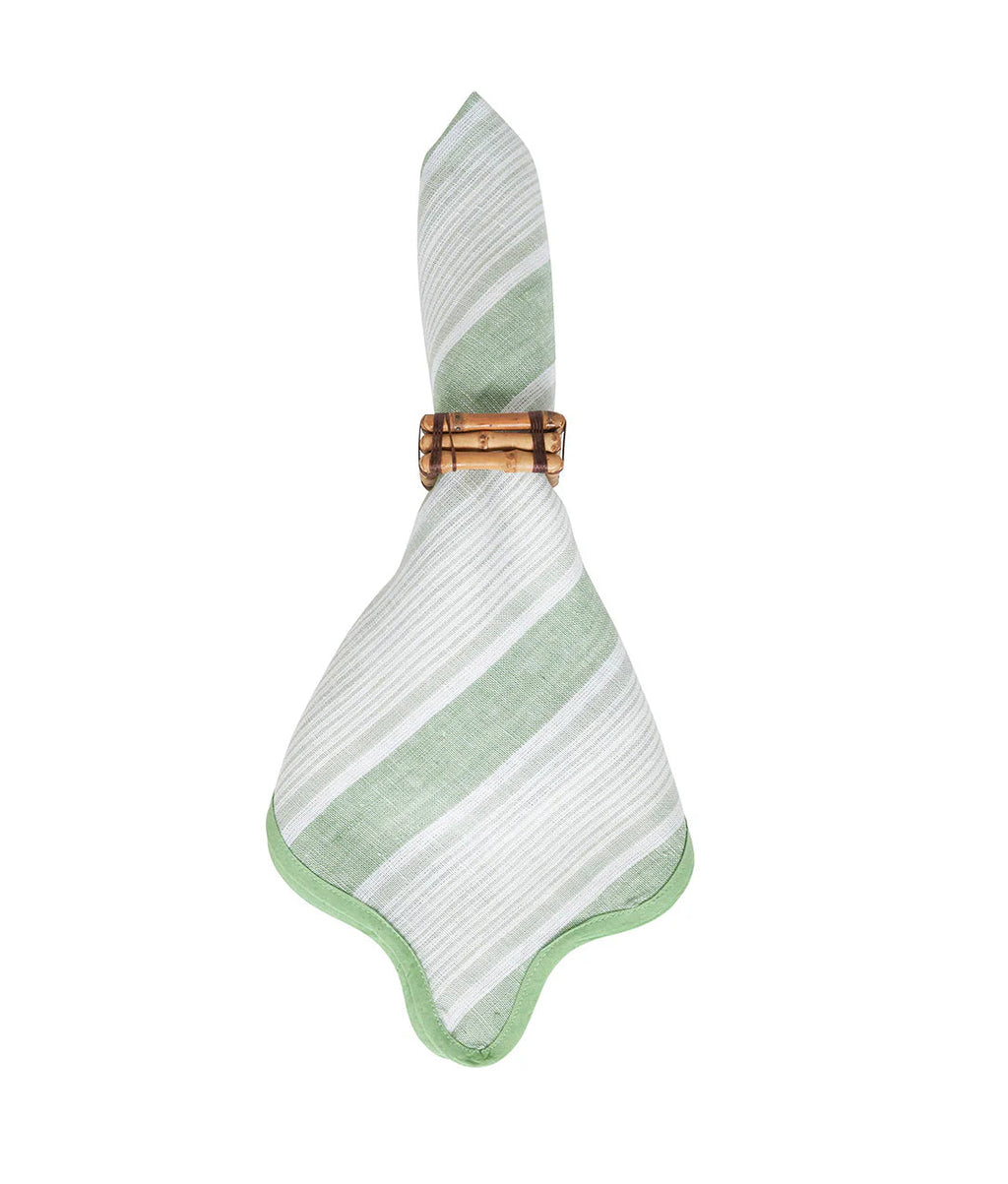 Juliska Cabana Stripe Napkin Set of 4 - Seagrass