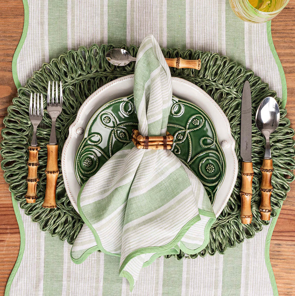 Juliska Cabana Stripe Napkin Set of 4 - Seagrass