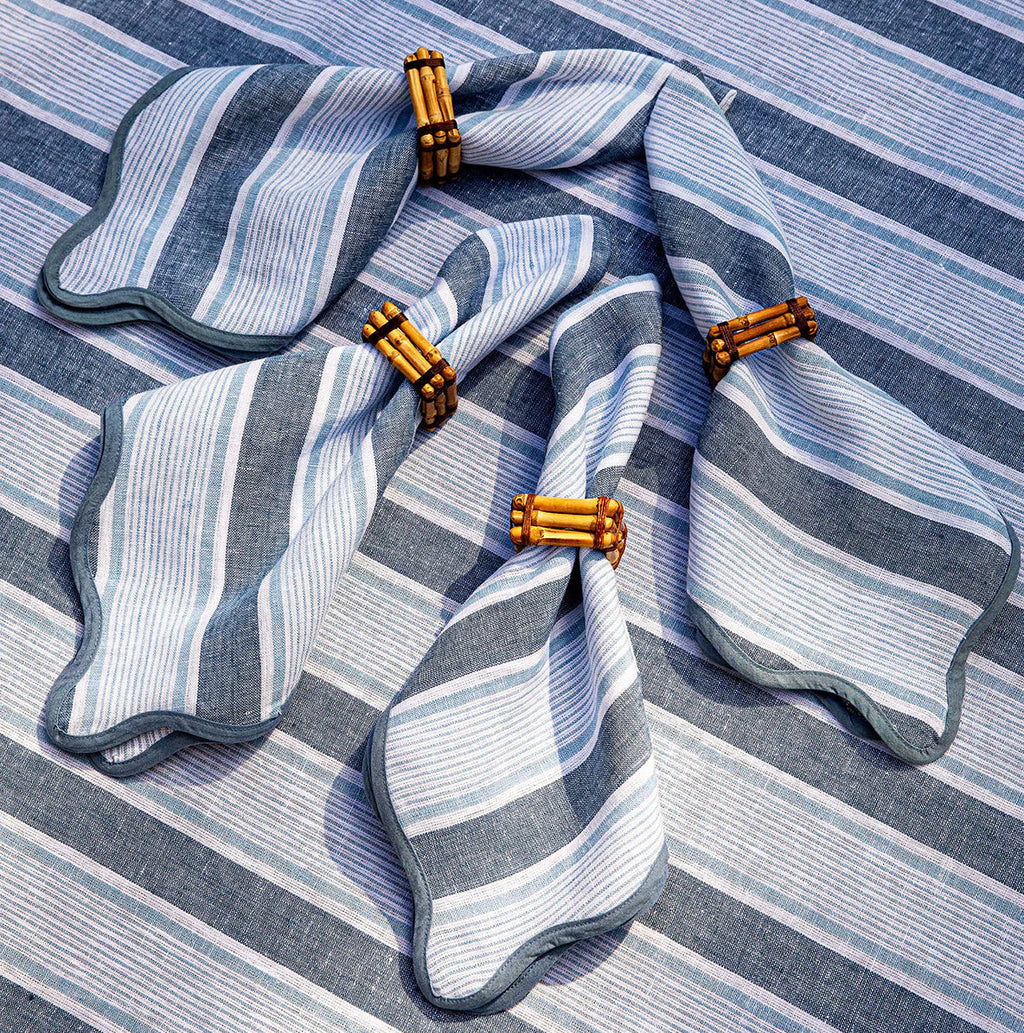 Juliska Cabana Stripe Napkin Set of 4 - Ocean