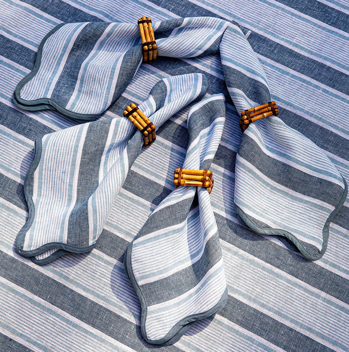 Juliska Cabana Stripe Napkin Set of 4 - Ocean
