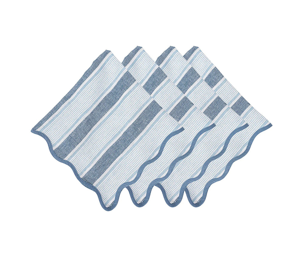 Juliska Cabana Stripe Napkin Set of 4 - Ocean