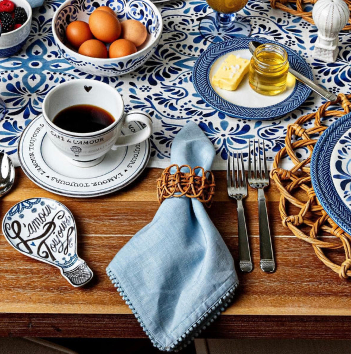 Juliska Berry Trim Napkin - Chambray