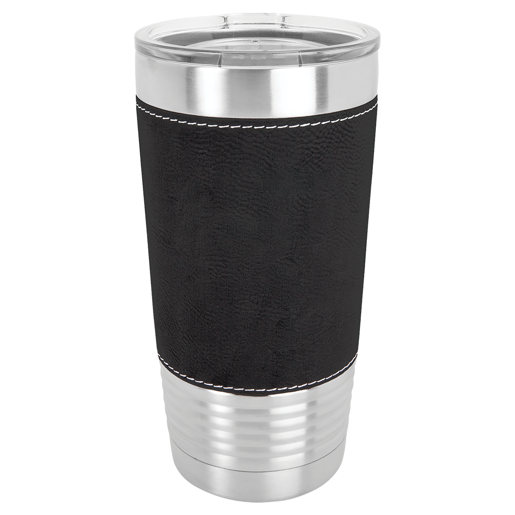 Black Leatherette Tumbler - Laser Engraved