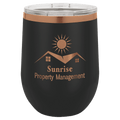 12 oz Wine Tumbler - Black/Rose Gold - Laser Engraving
