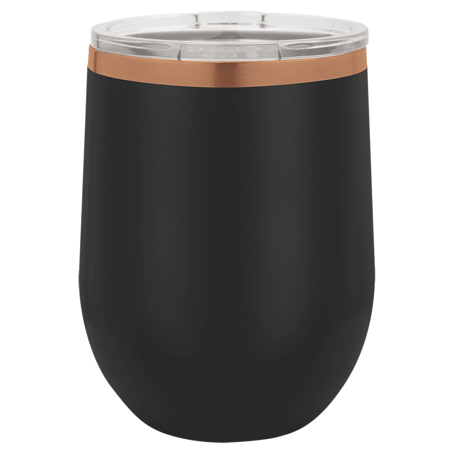 12 oz Wine Tumbler - Black/Rose Gold - Laser Engraving
