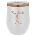 12 oz Wine Tumbler - White/Rose Gold - Laser Engraving