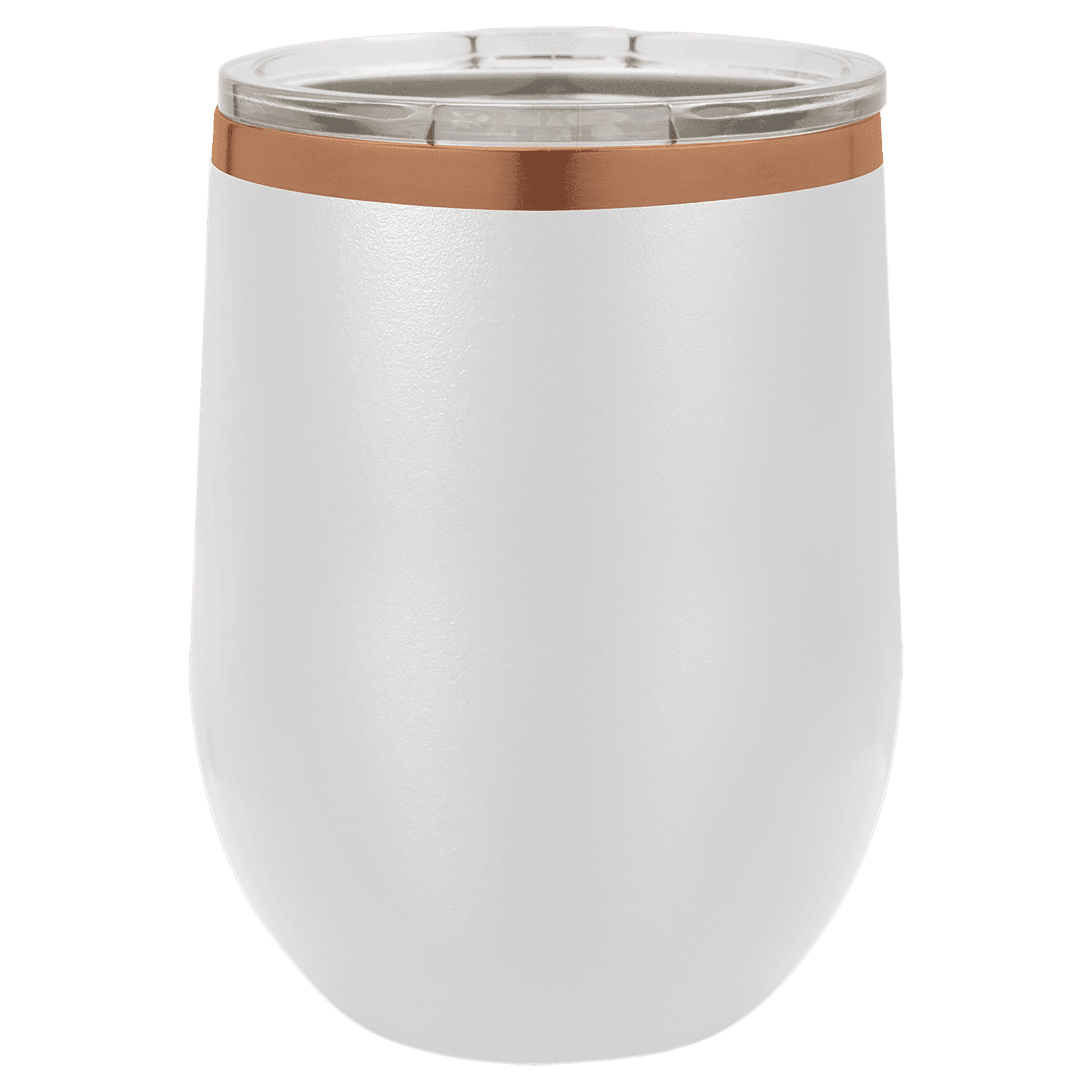 12 oz Wine Tumbler - White/Rose Gold - Laser Engraving