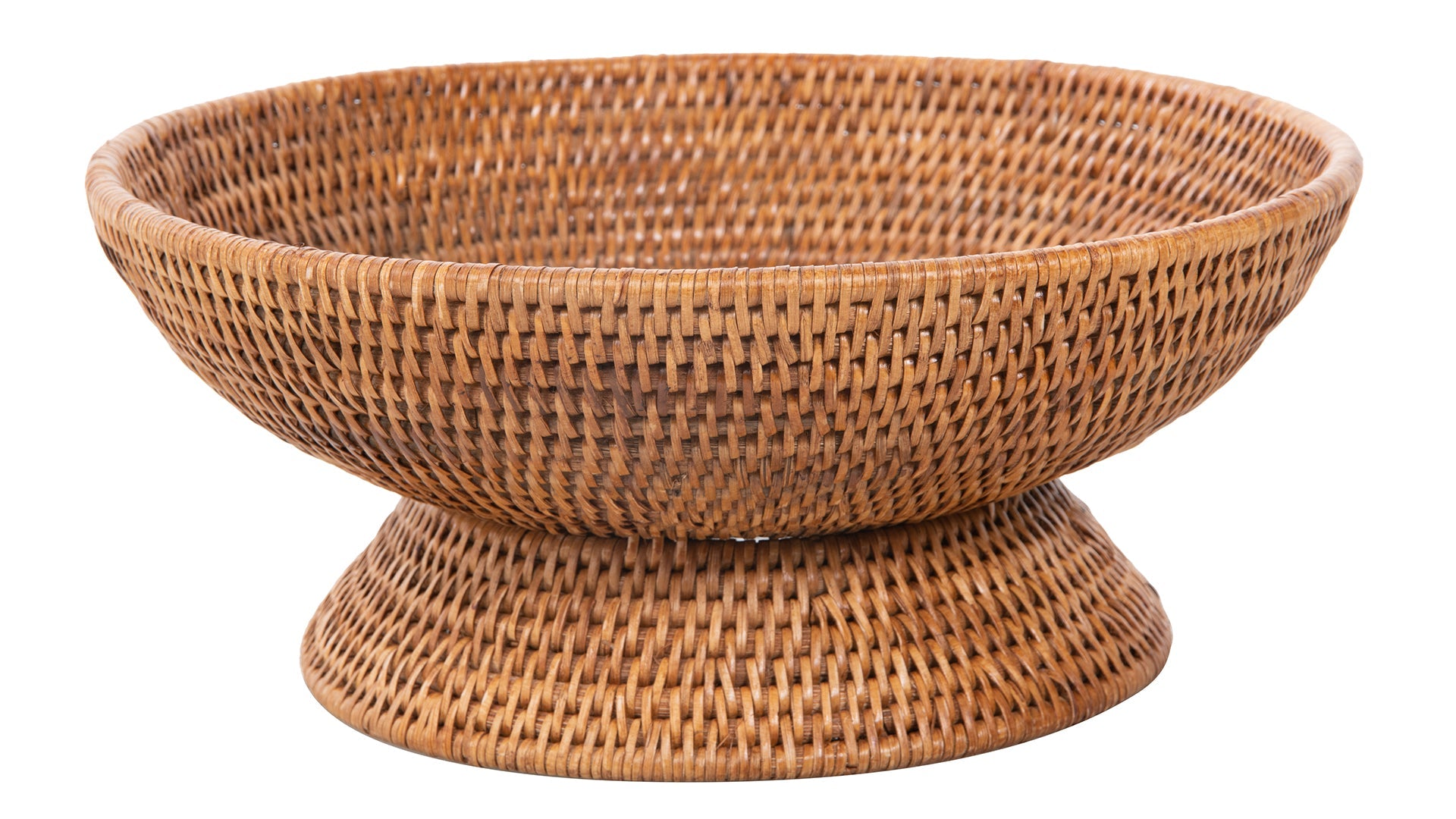 La Jolla Pedestal Rattan Fruit Bowl, Large