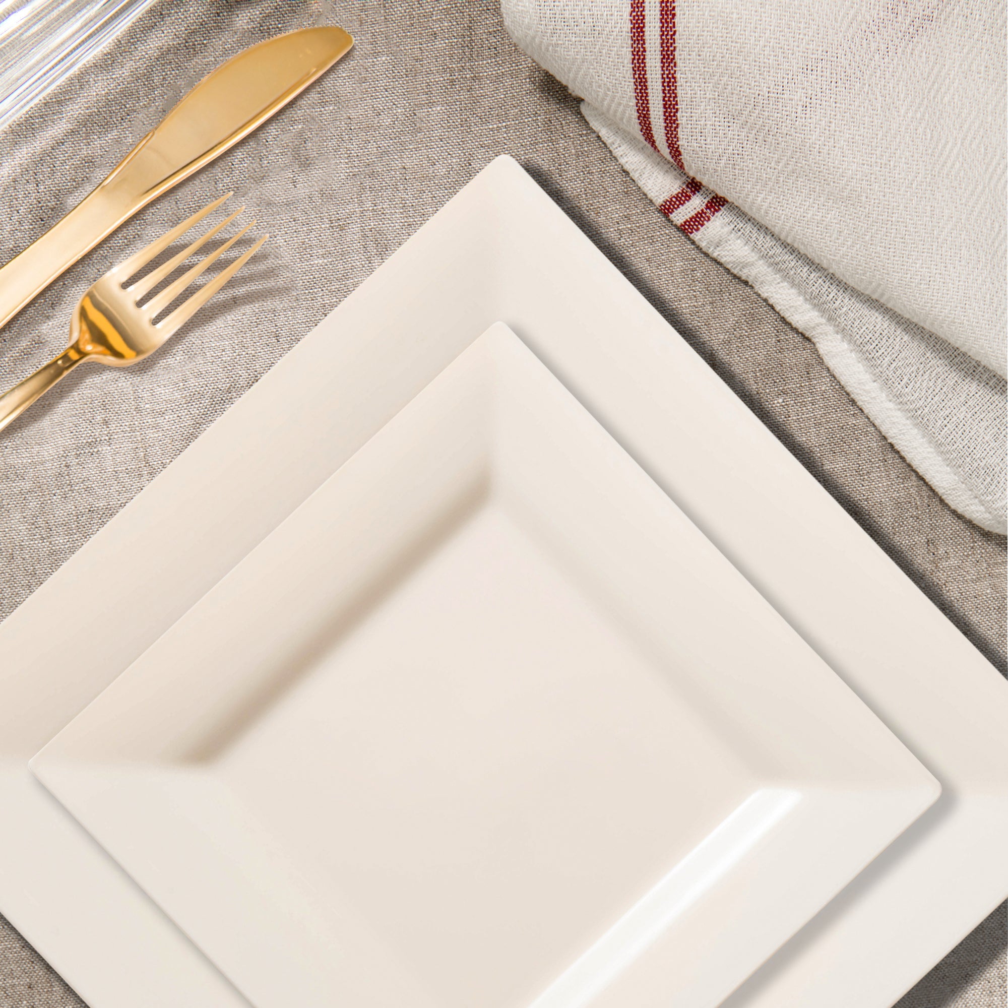 Ivory Square Plastic Wedding Value Set