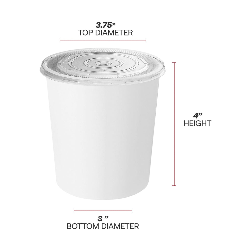 16 oz Squat Paper Soup Cups with Lids