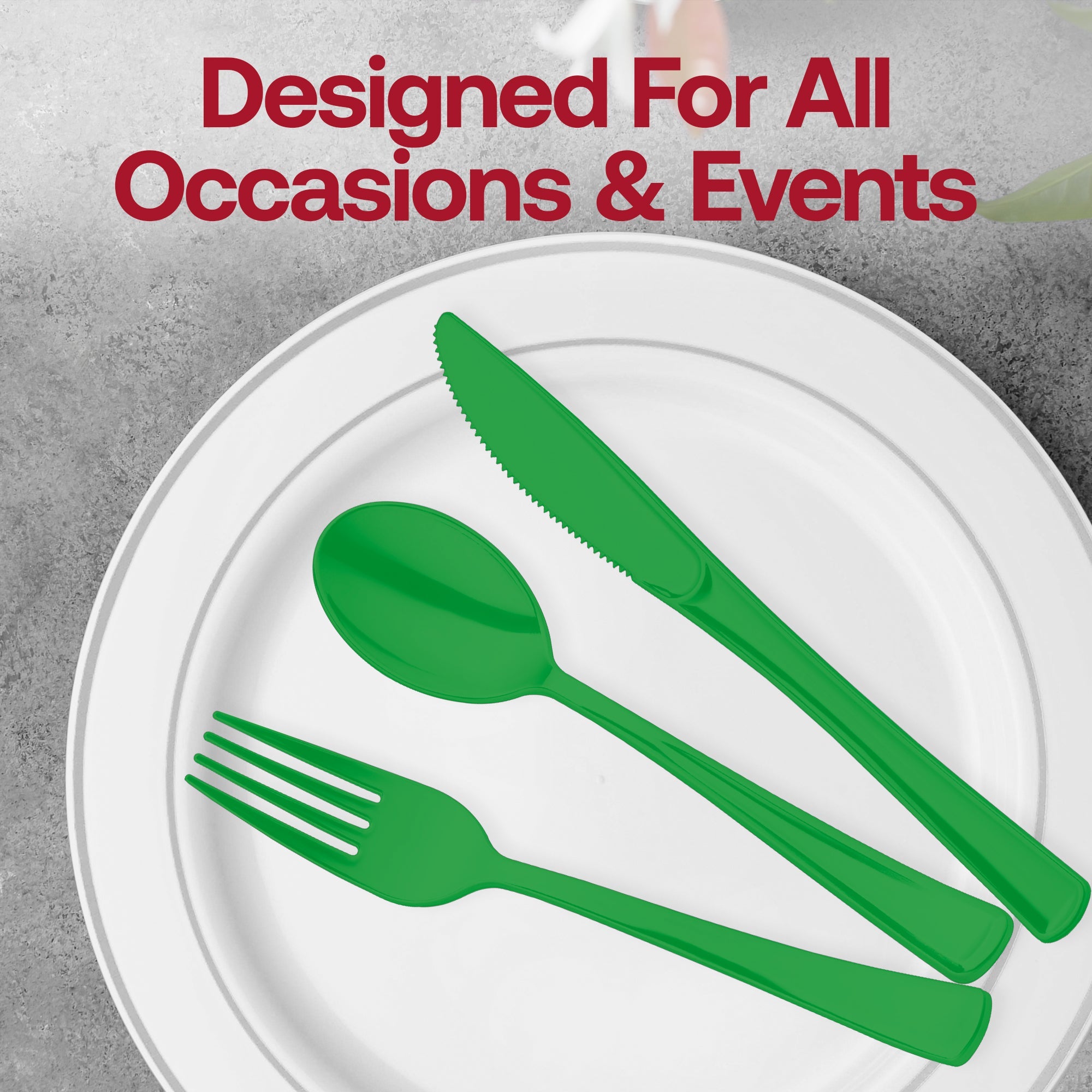 Green Disposable Plastic Party Forks